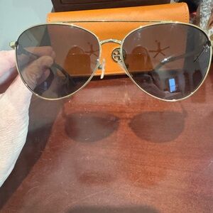 Tory Burch Gold Frame Aviator Sunglasses